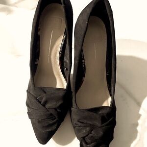 EUC Cheesee Girl Black suede High heel shoes point toe size 6